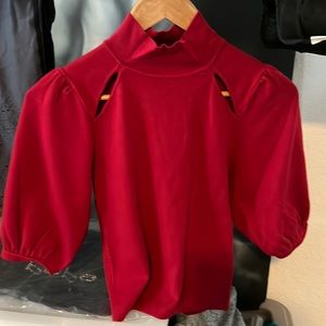 Front cutout mock neck sweater